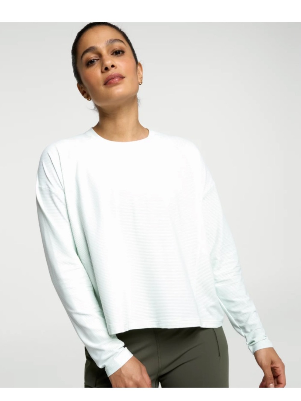 CALIA Women’s Renew Long Sleeve Crop Tee—Mint Ceylon